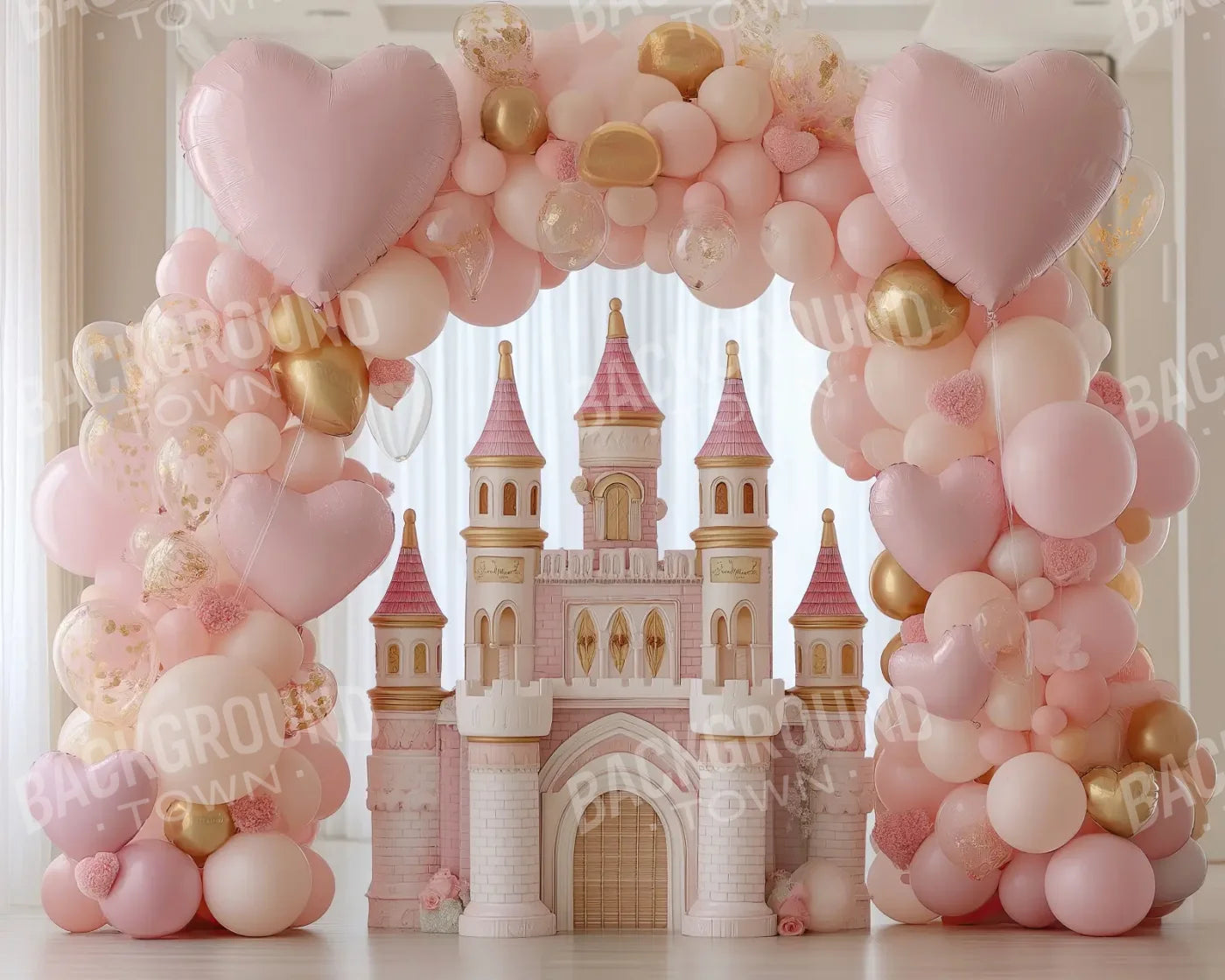 Pink Castle 10’x8’ Fleece (120 x 96 inch) Backdrop