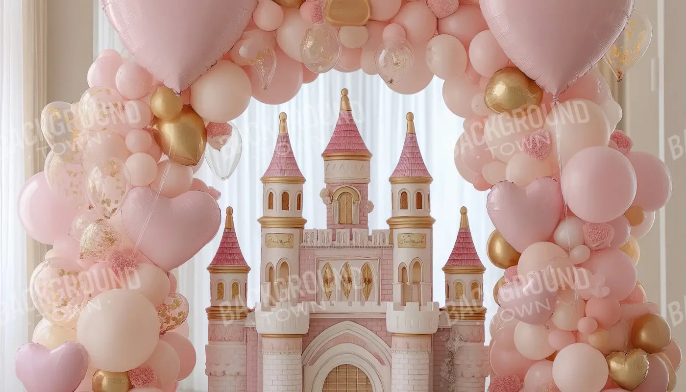 Pink Castle 14’x8’ UltraCloth (168 x 96 inch) Backdrop