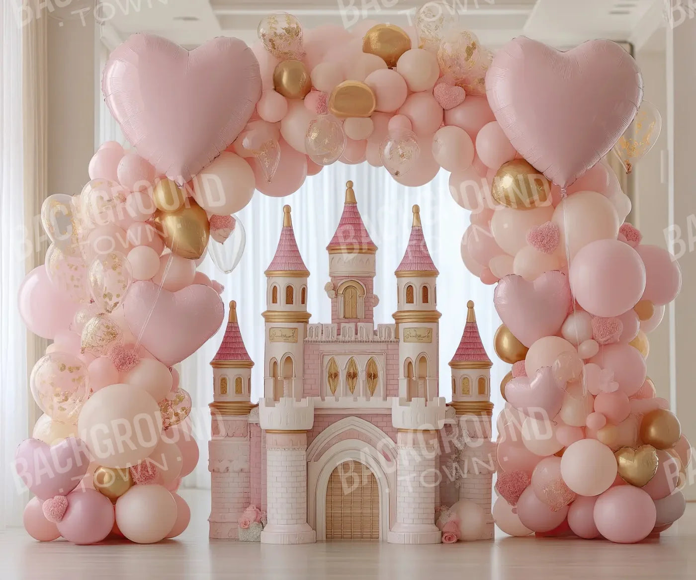 Pink Castle 5’x4’2 Fleece (60 x 50 inch) Backdrop
