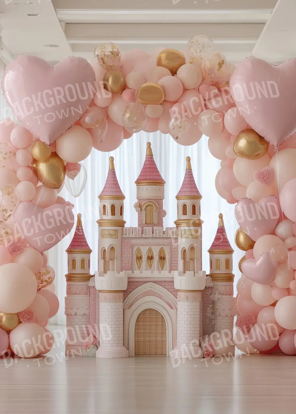 Pink Castle 5’x7’ UltraCloth (60 x 84 inch) Backdrop