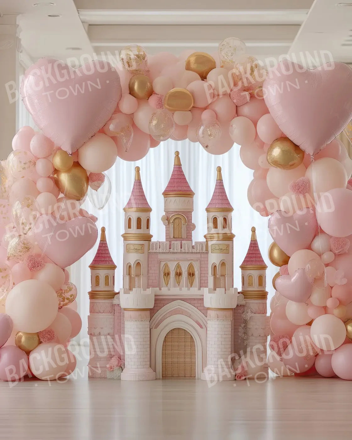 Pink Castle 8’x10’ Fleece (96 x 120 inch) Backdrop