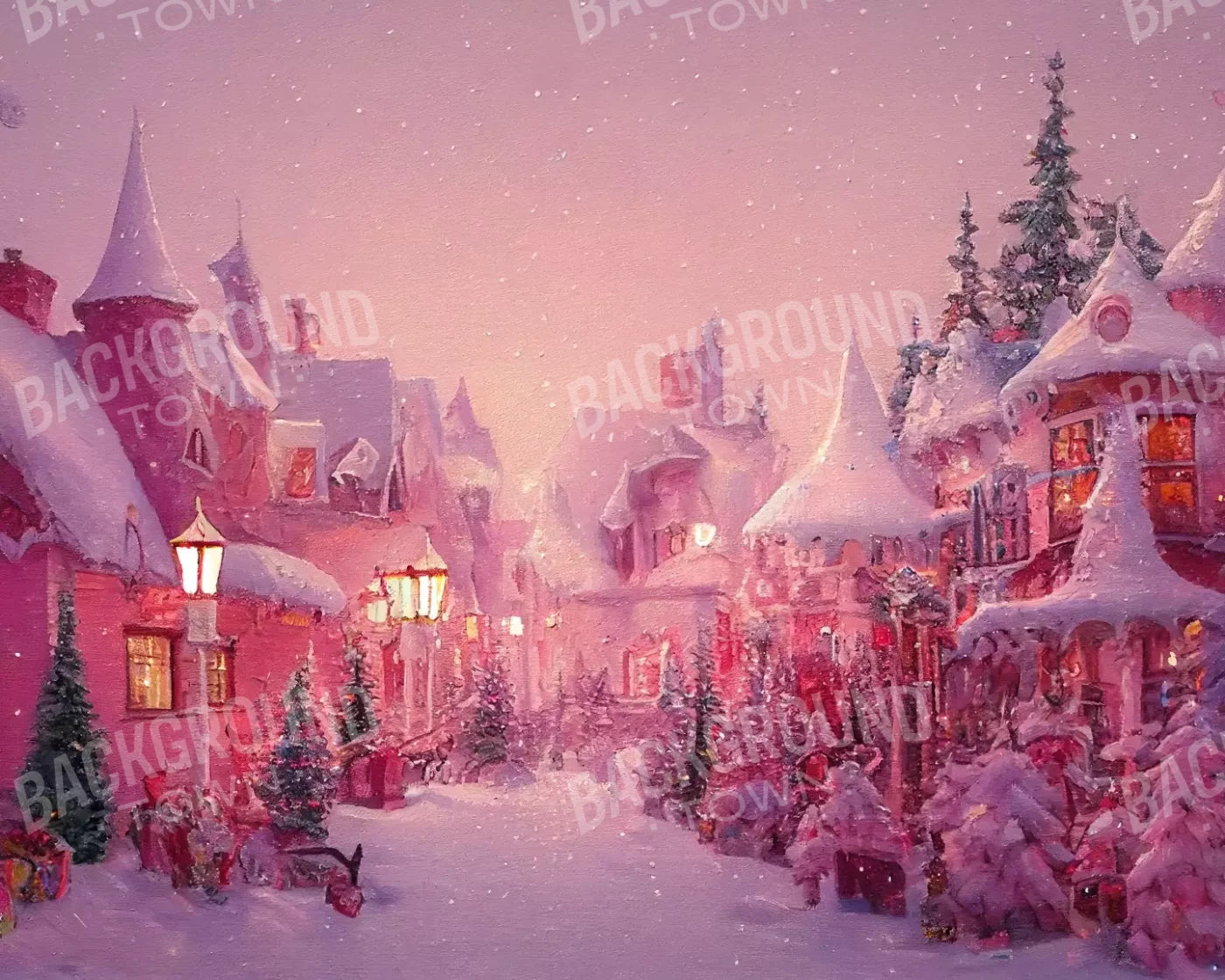 Pink Christmas 10’X8’ Fleece (120 X 96 Inch) Backdrop