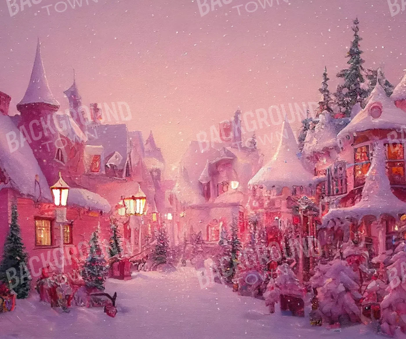 Pink Christmas 12’X10’ Ultracloth (144 X 120 Inch) Backdrop