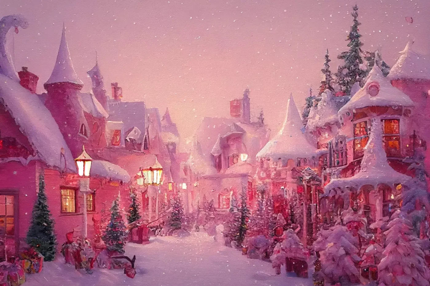 Pink Christmas 12’X8’ Ultracloth (144 X 96 Inch) Backdrop