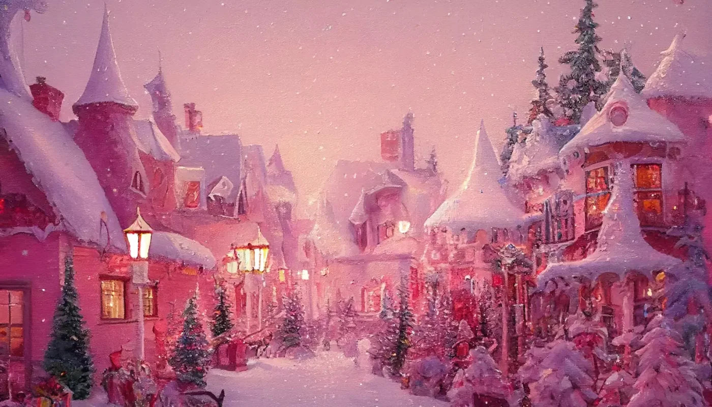 Pink Christmas 14’X8’ Ultracloth (168 X 96 Inch) Backdrop