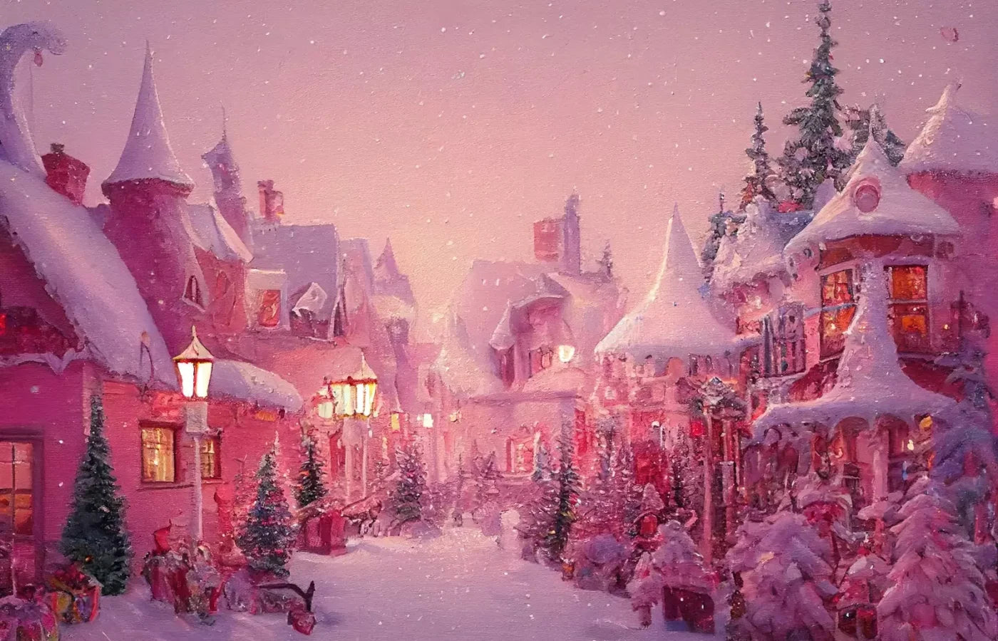 Pink Christmas 14’X9’ Ultracloth (168 X 108 Inch) Backdrop