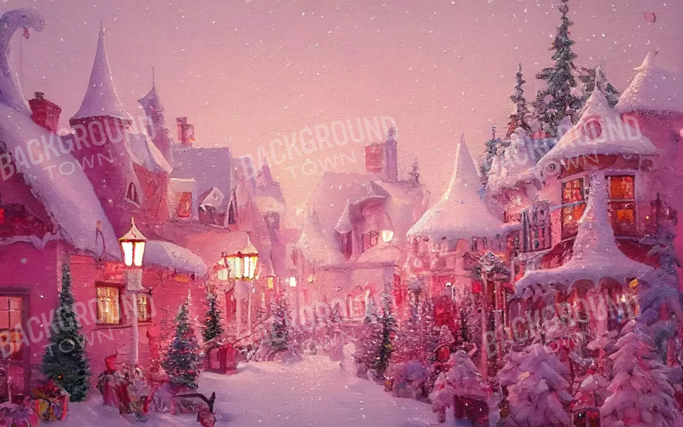 Pink Christmas 16’X10’ Ultracloth (192 X 120 Inch) Backdrop