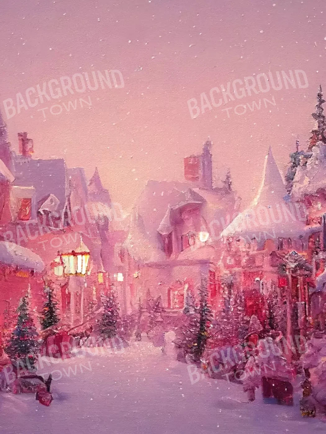 Pink Christmas 5’X6’8 Fleece (60 X 80 Inch) Backdrop