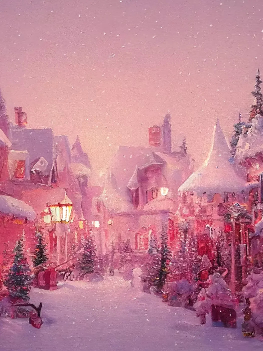 Pink Christmas 5’X6’8 Fleece (60 X 80 Inch) Backdrop