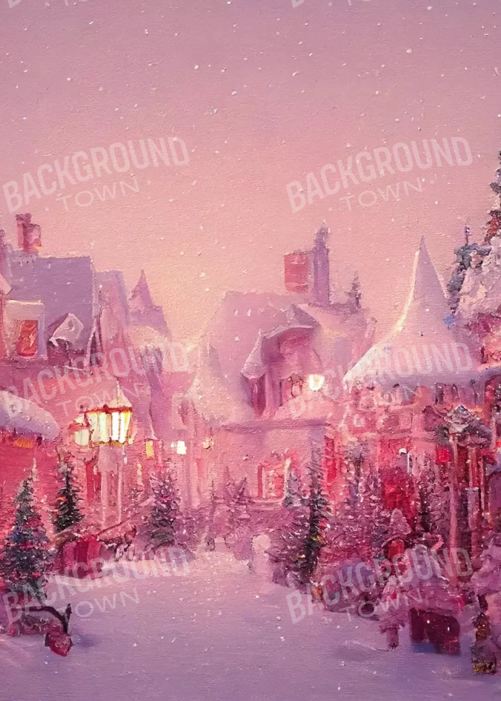 Pink Christmas 5’X7’ Ultracloth (60 X 84 Inch) Backdrop