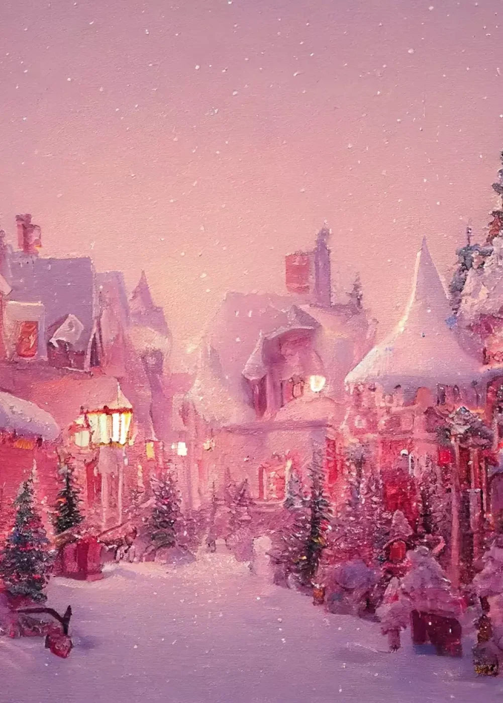 Pink Christmas 5’X7’ Ultracloth (60 X 84 Inch) Backdrop