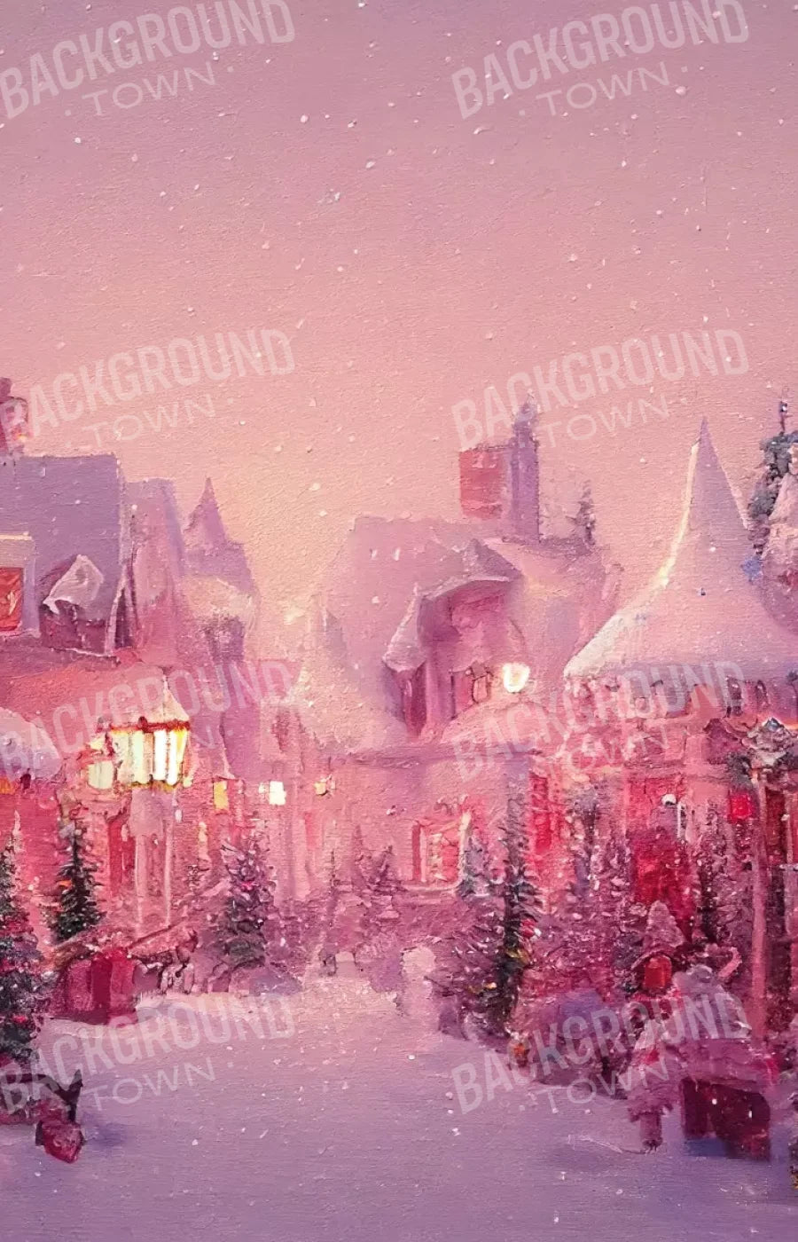 Pink Christmas 9’X14’ Ultracloth (108 X 168 Inch) Backdrop