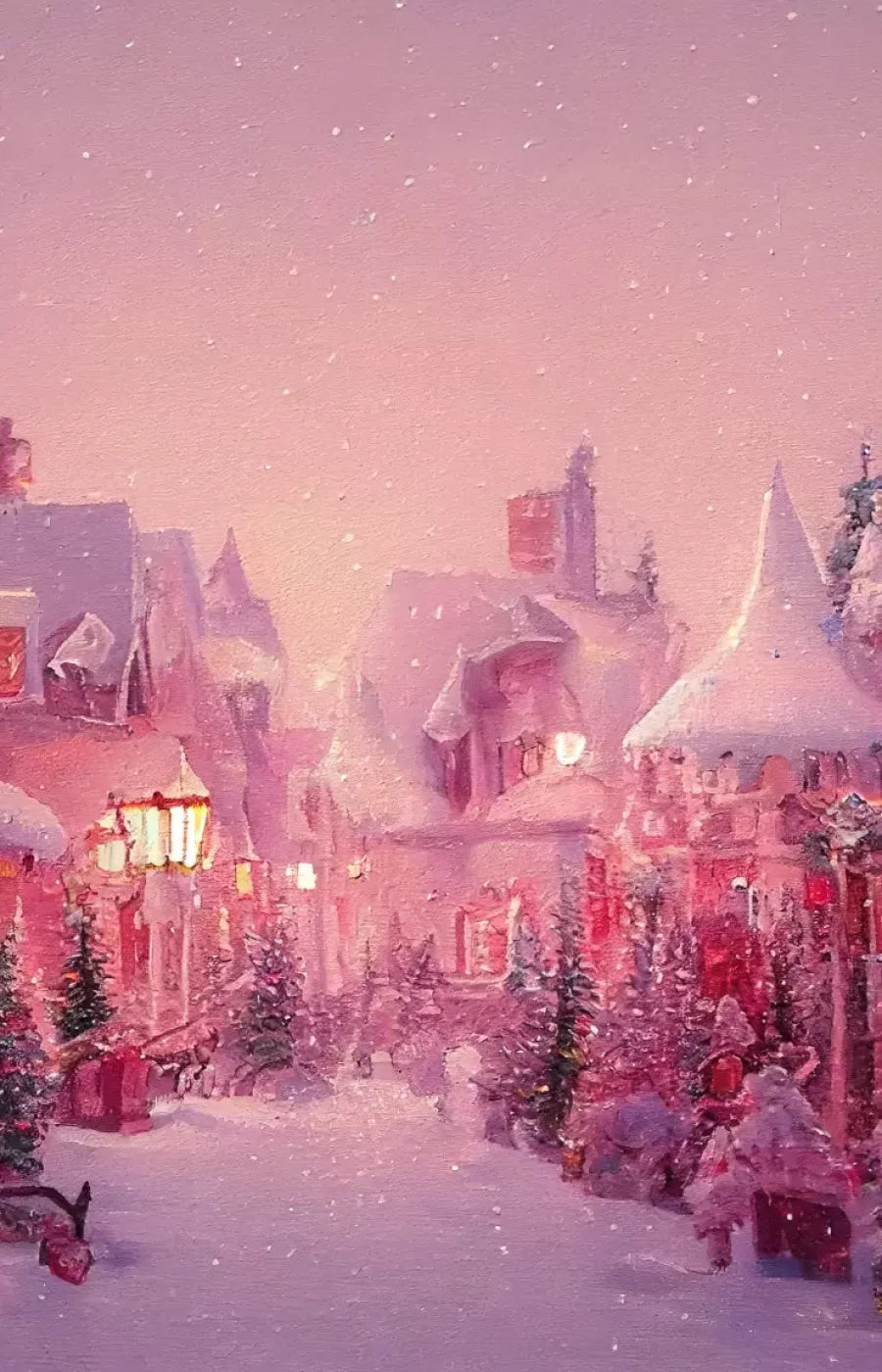 Pink Christmas 9’X14’ Ultracloth (108 X 168 Inch) Backdrop