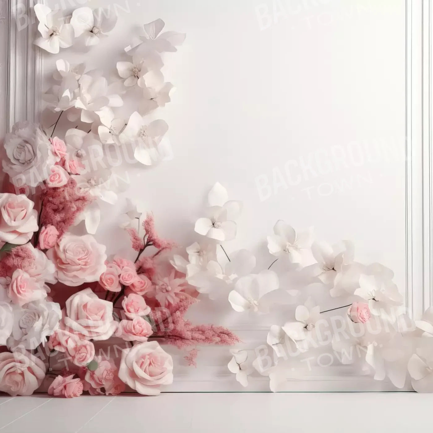 Pink Climbing Flowers 10’X10’ Ultracloth (120 X Inch) Backdrop