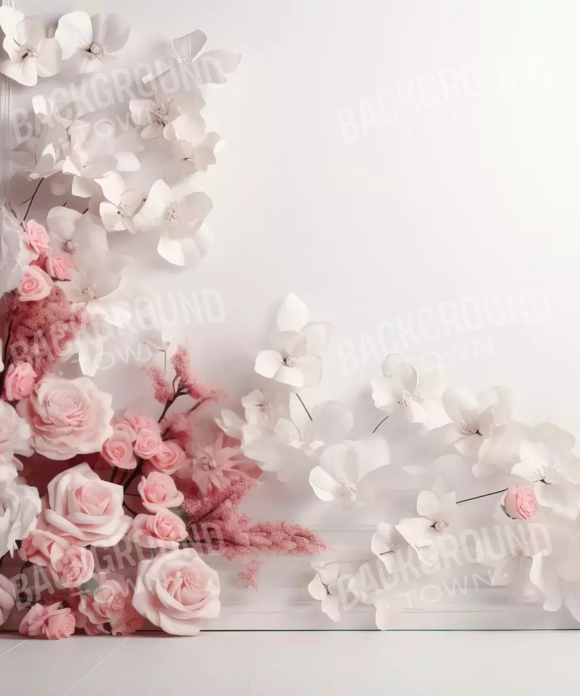 Pink Climbing Flowers 10’X12’ Ultracloth (120 X 144 Inch) Backdrop