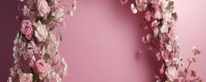 Pink Studio Floral Arch Backdrop