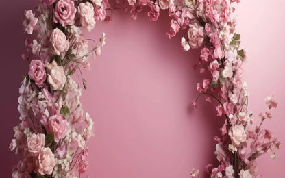 Pink Studio Floral Arch Backdrop