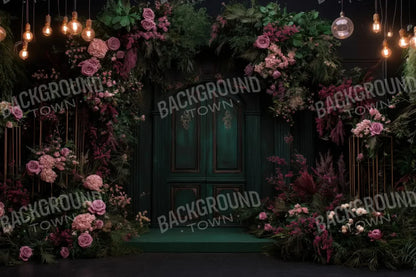 Pink Floral Garden Door 12’x8’ UltraCloth (144 x 96 inch) Backdrop