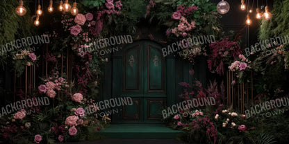 Pink Floral Garden Door 16’x8’ UltraCloth (192 x 96 inch) Backdrop