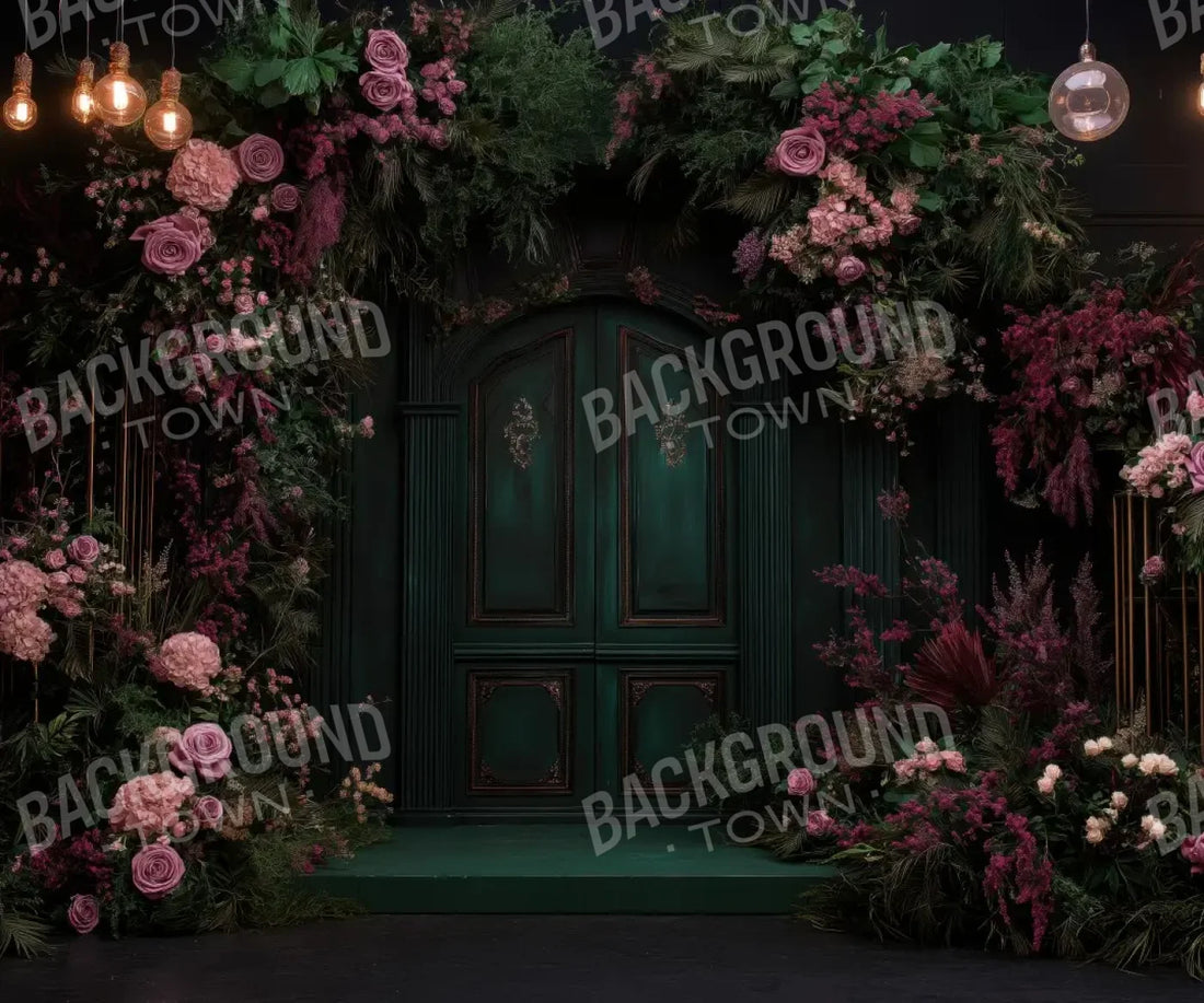 Green Floral Backdrop for Photography