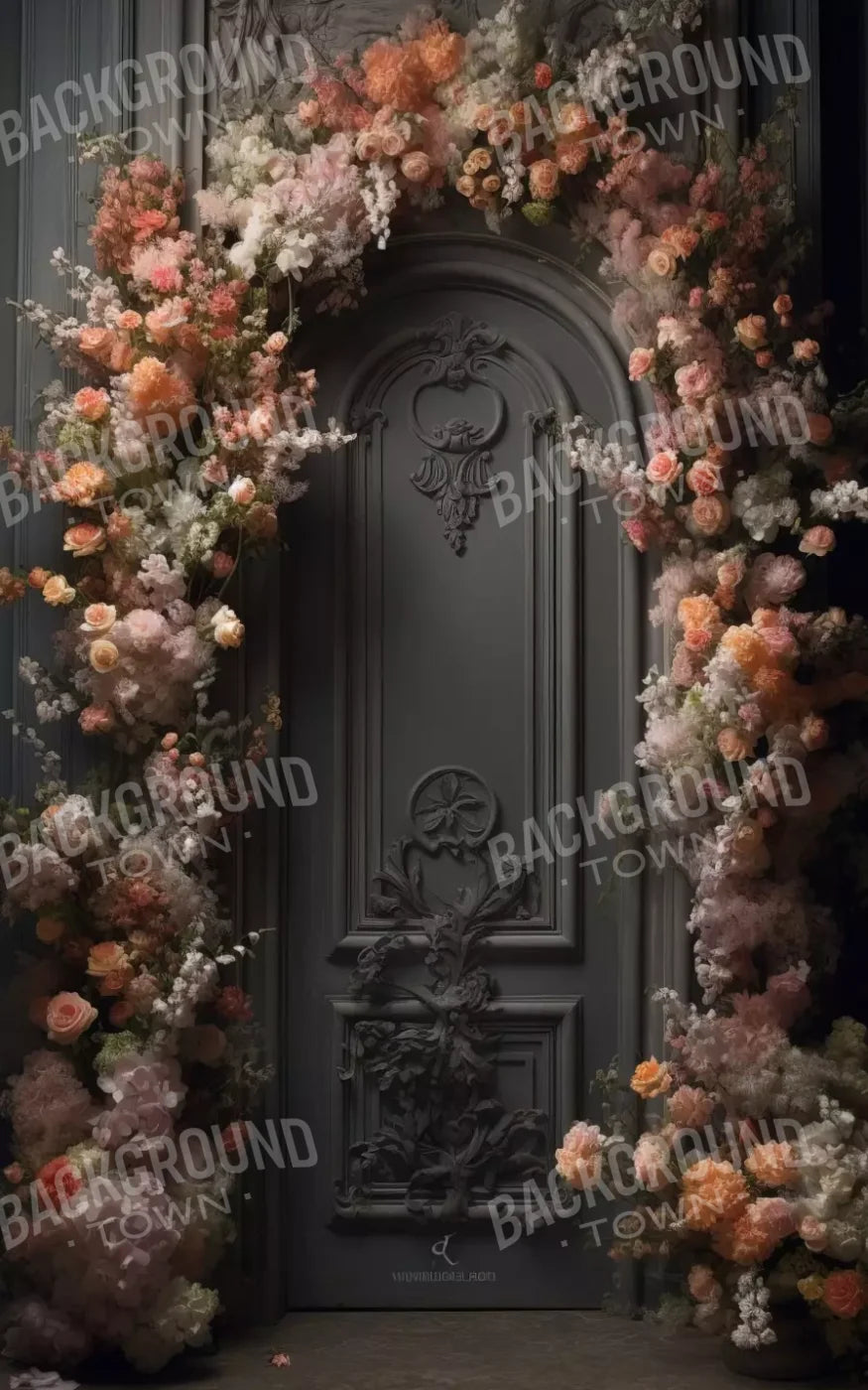 Pink Flower Wall Arch 5’X8’ Ultracloth (60 X 96 Inch) Backdrop