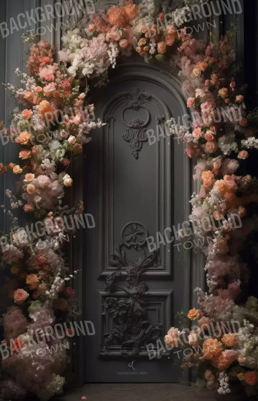 Pink Flower Wall Arch 9’X14’ Ultracloth (108 X 168 Inch) Backdrop