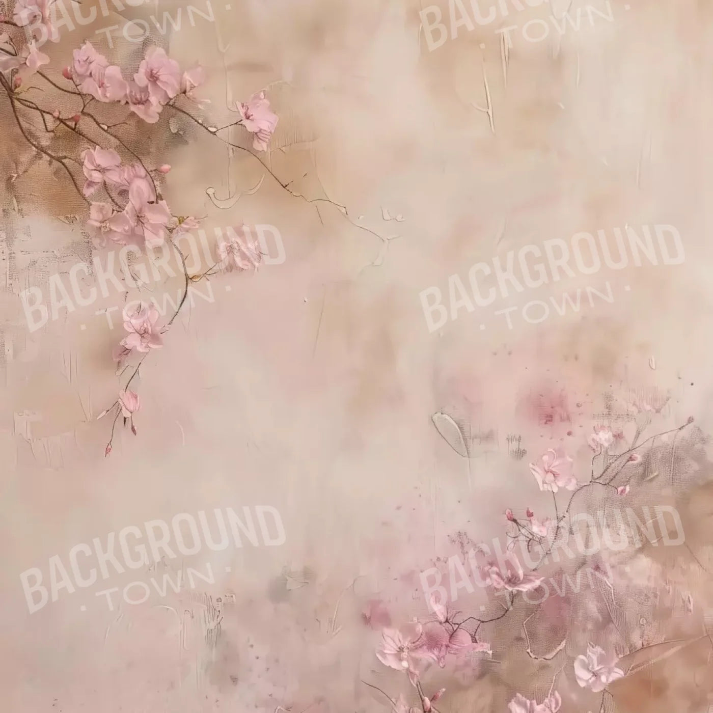 Pink Flowers Vines 10’X10’ Ultracloth (120 X Inch) Backdrop