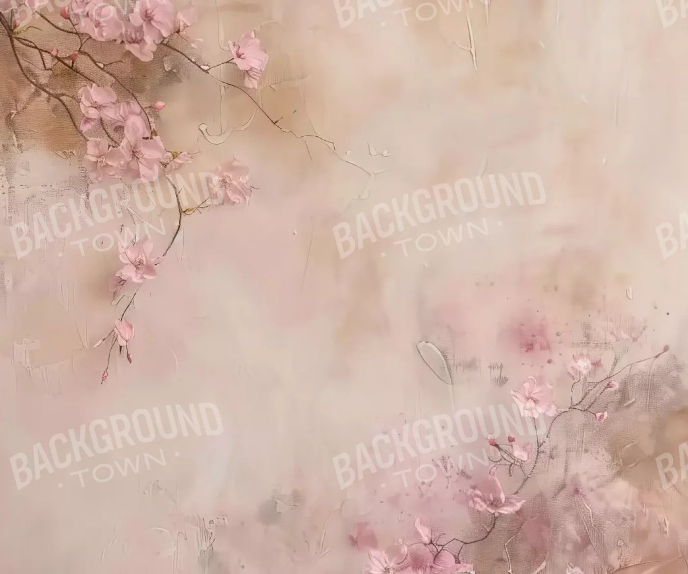 Pink Flowers Vines 12’X10’ Ultracloth (144 X 120 Inch) Backdrop