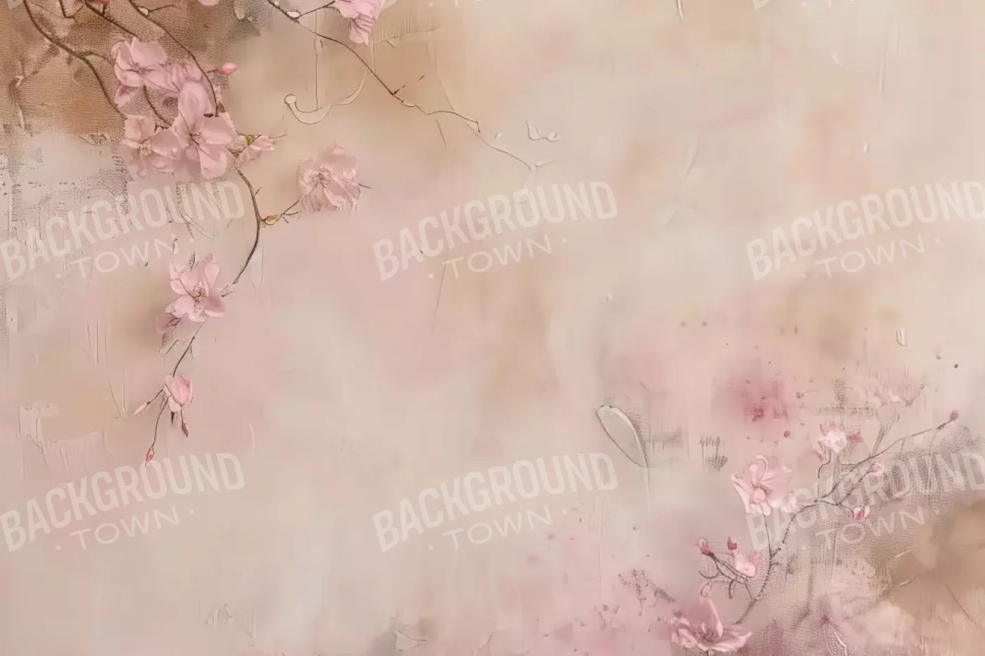 Pink Flowers Vines 12’X8’ Ultracloth (144 X 96 Inch) Backdrop