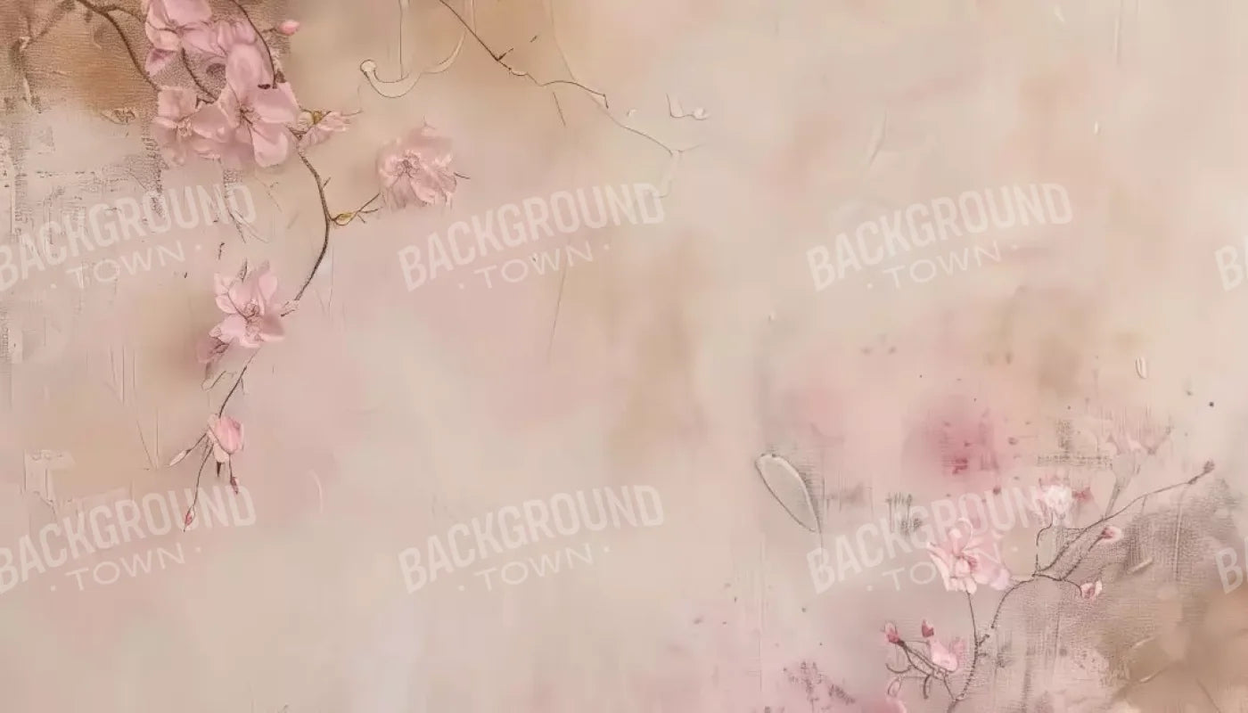 Pink Flowers Vines 14’X8’ Ultracloth (168 X 96 Inch) Backdrop