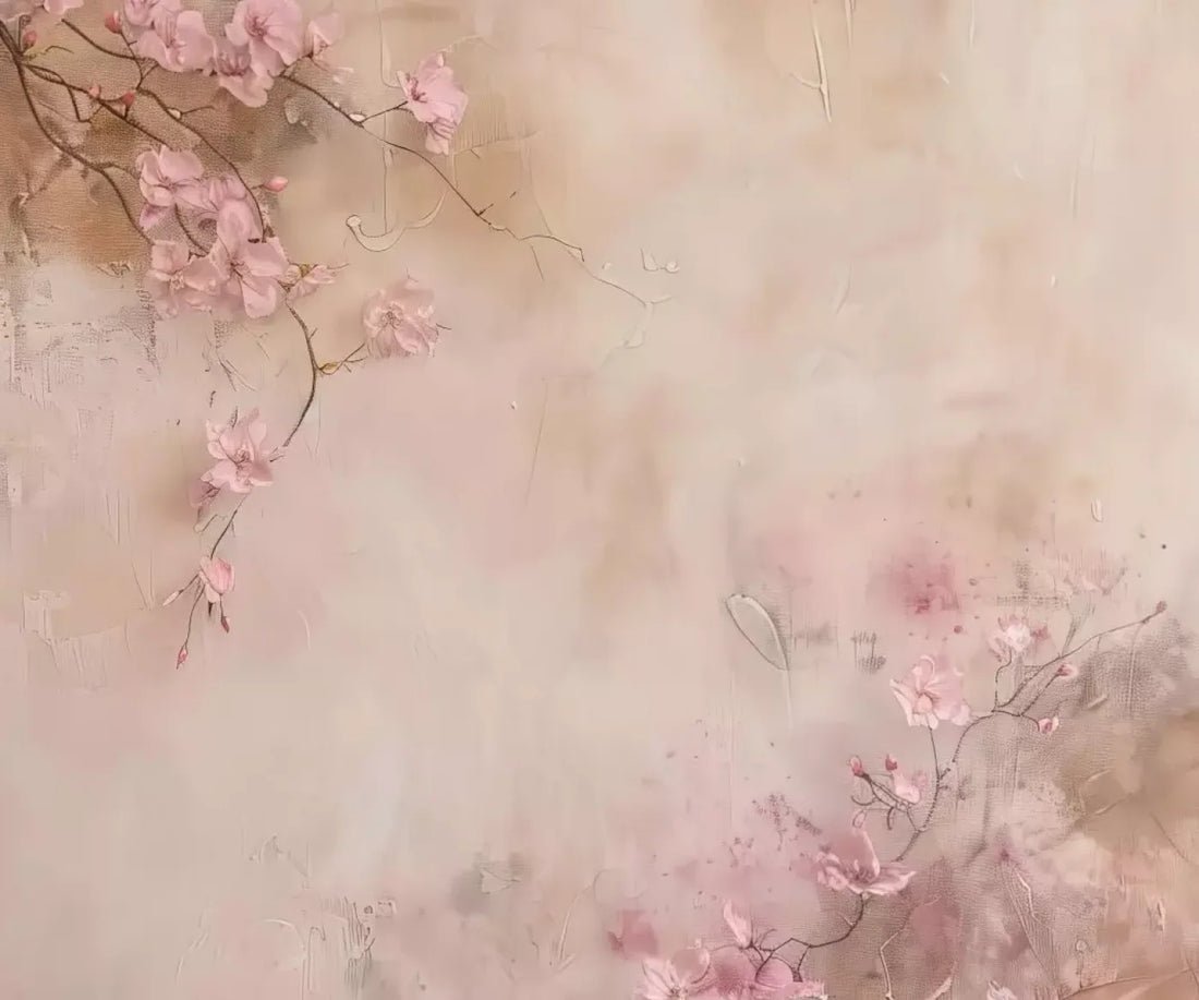 Pink Flowers Vines 5’X4’2 Fleece (60 X 50 Inch) Backdrop