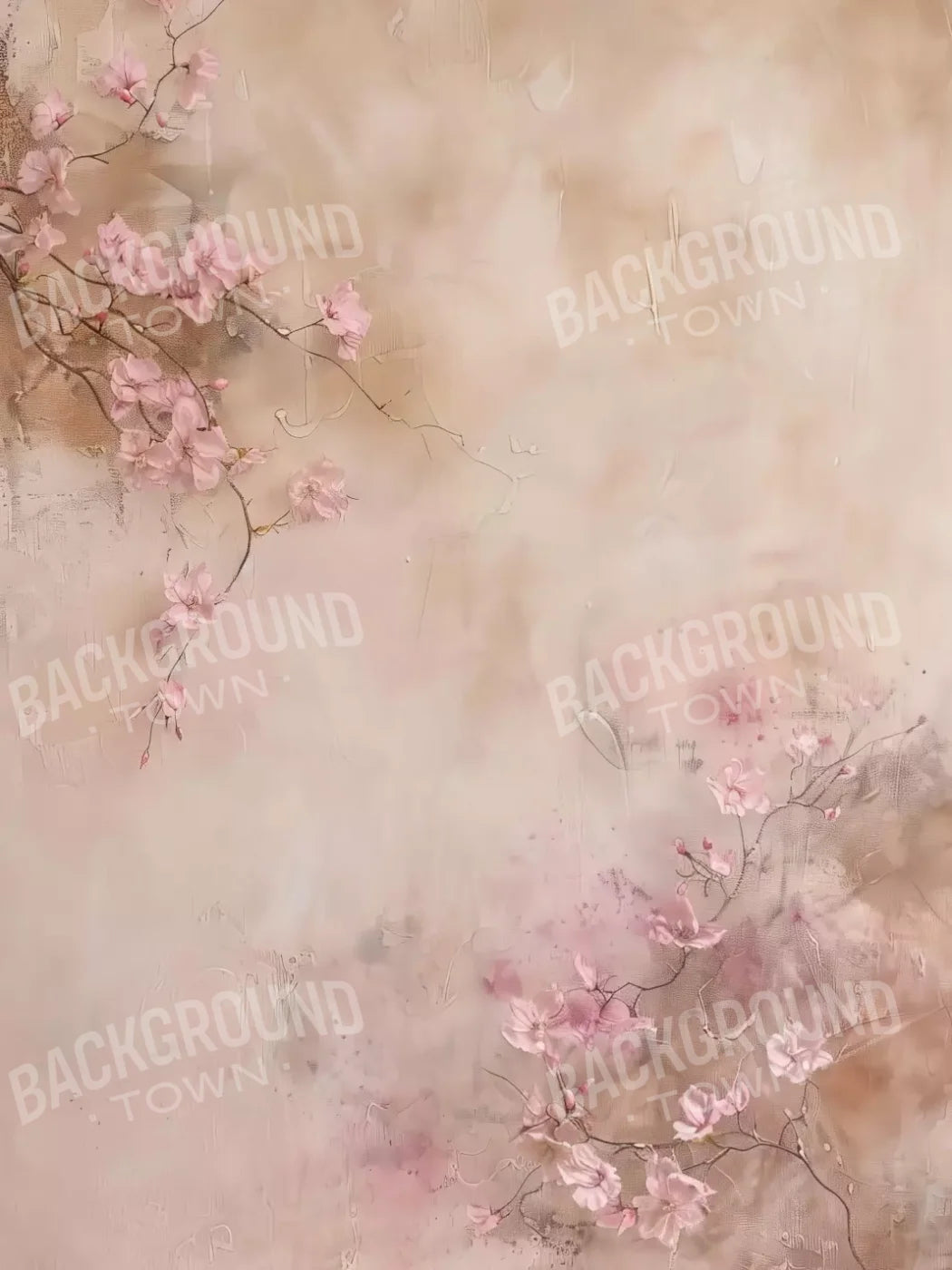 Pink Flowers Vines 5’X6’8 Fleece (60 X 80 Inch) Backdrop