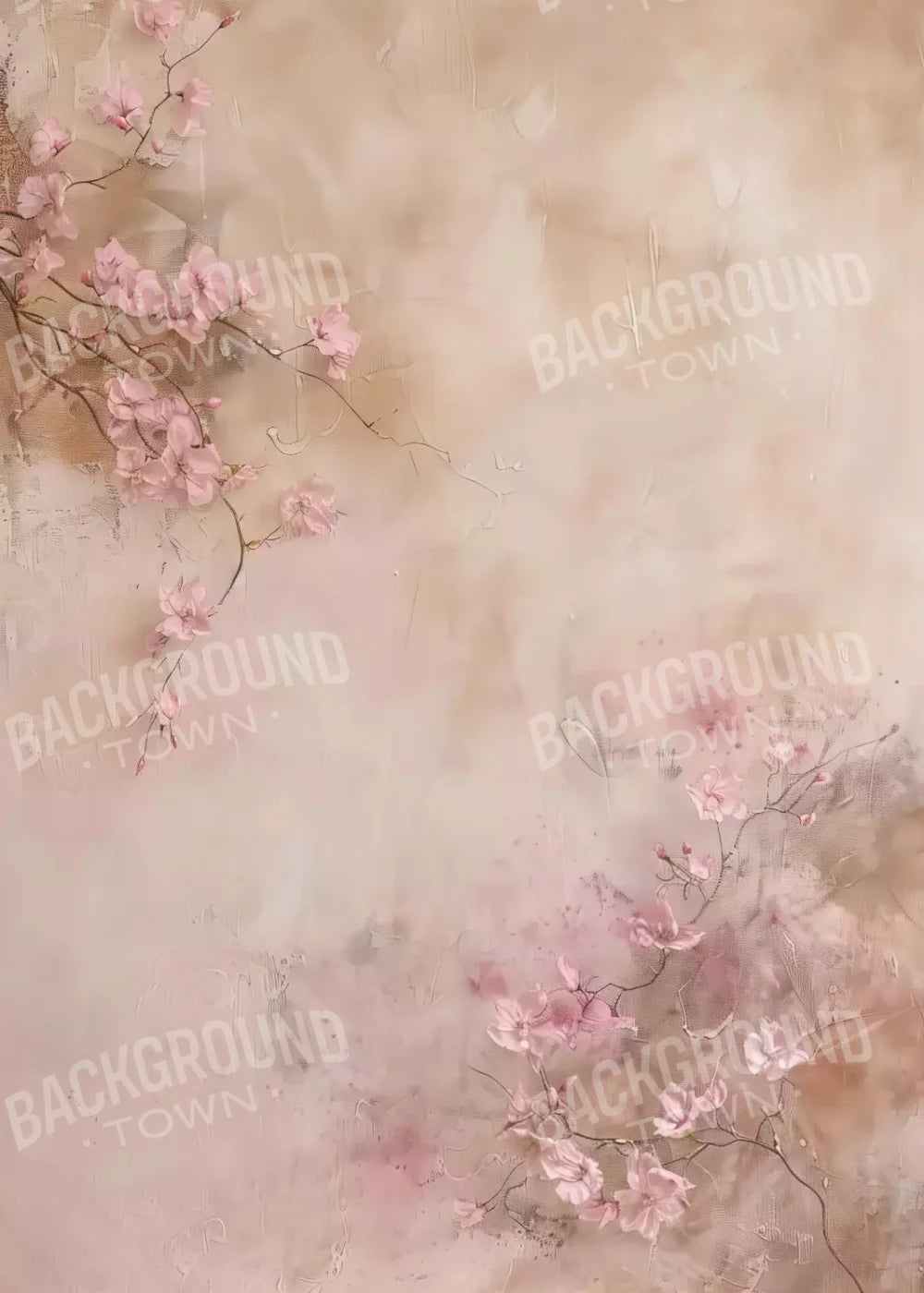 Pink Flowers Vines 5’X7’ Ultracloth (60 X 84 Inch) Backdrop