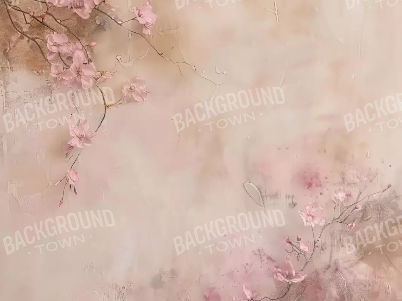 Pink Flowers Vines 6’8X5’ Fleece (80 X 60 Inch) Backdrop