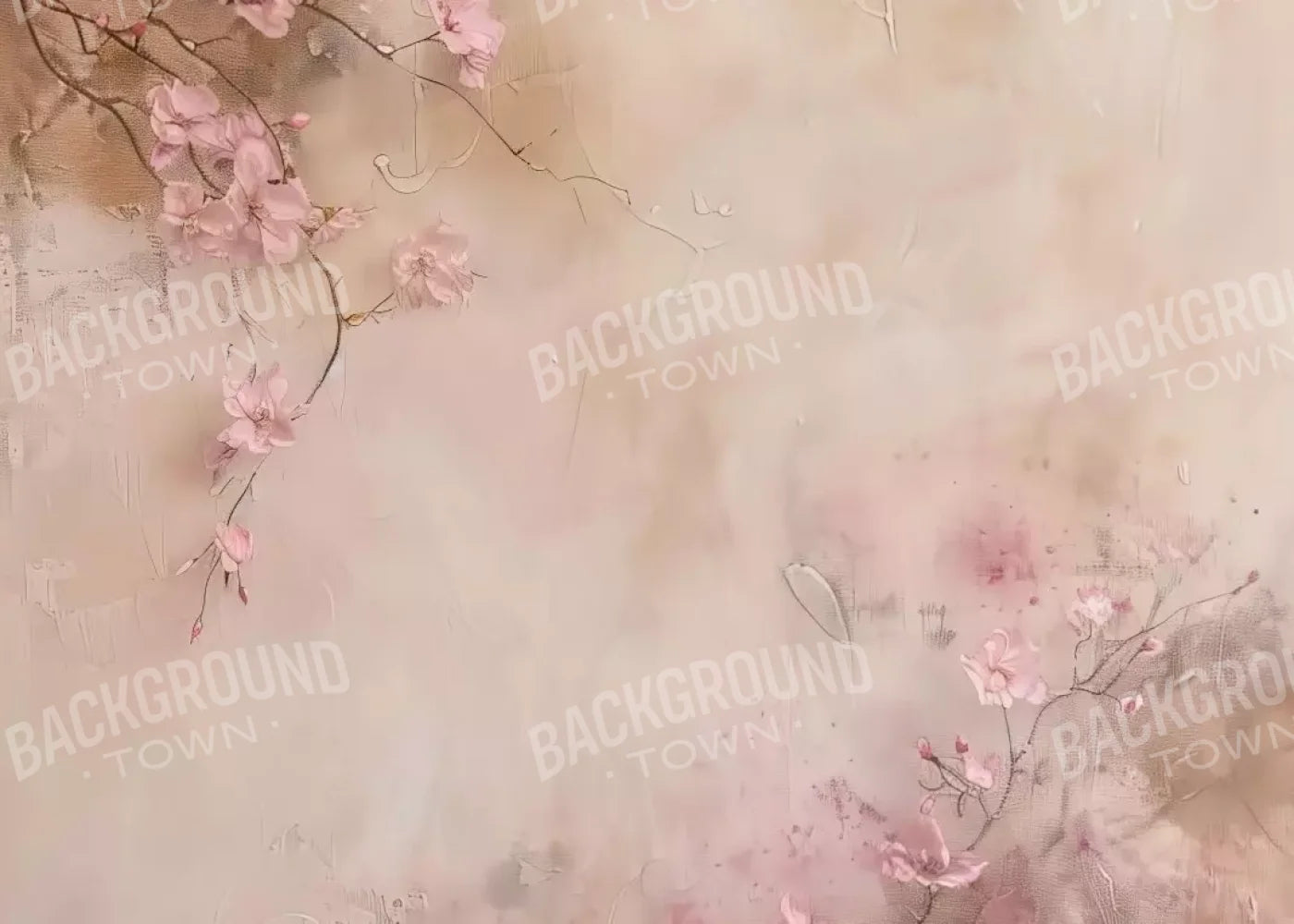 Pink Flowers Vines 7’X5’ Ultracloth (84 X 60 Inch) Backdrop