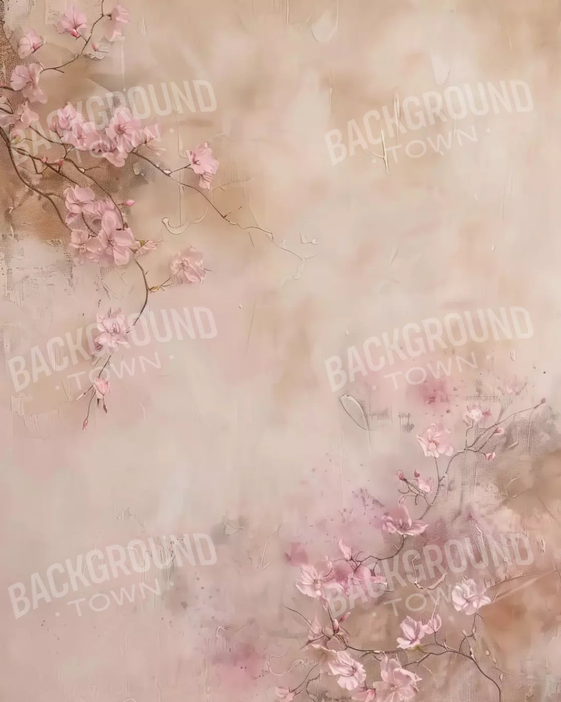 Pink Flowers Vines 8’X10’ Fleece (96 X 120 Inch) Backdrop