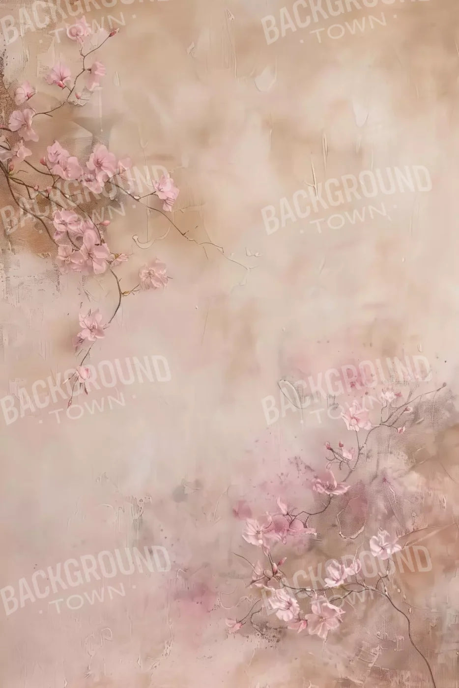 Pink Flowers Vines 8’X12’ Ultracloth (96 X 144 Inch) Backdrop