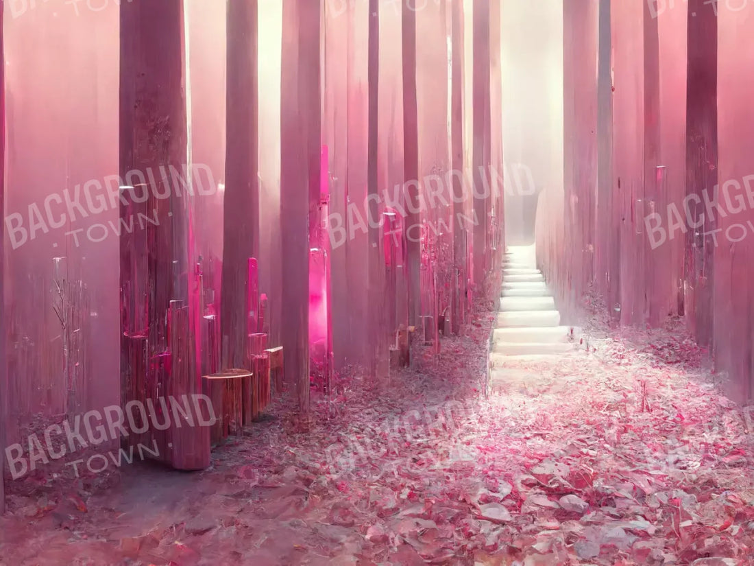 Pink Forest 6’8’X5’ Fleece (80 X 60 Inch) Backdrop