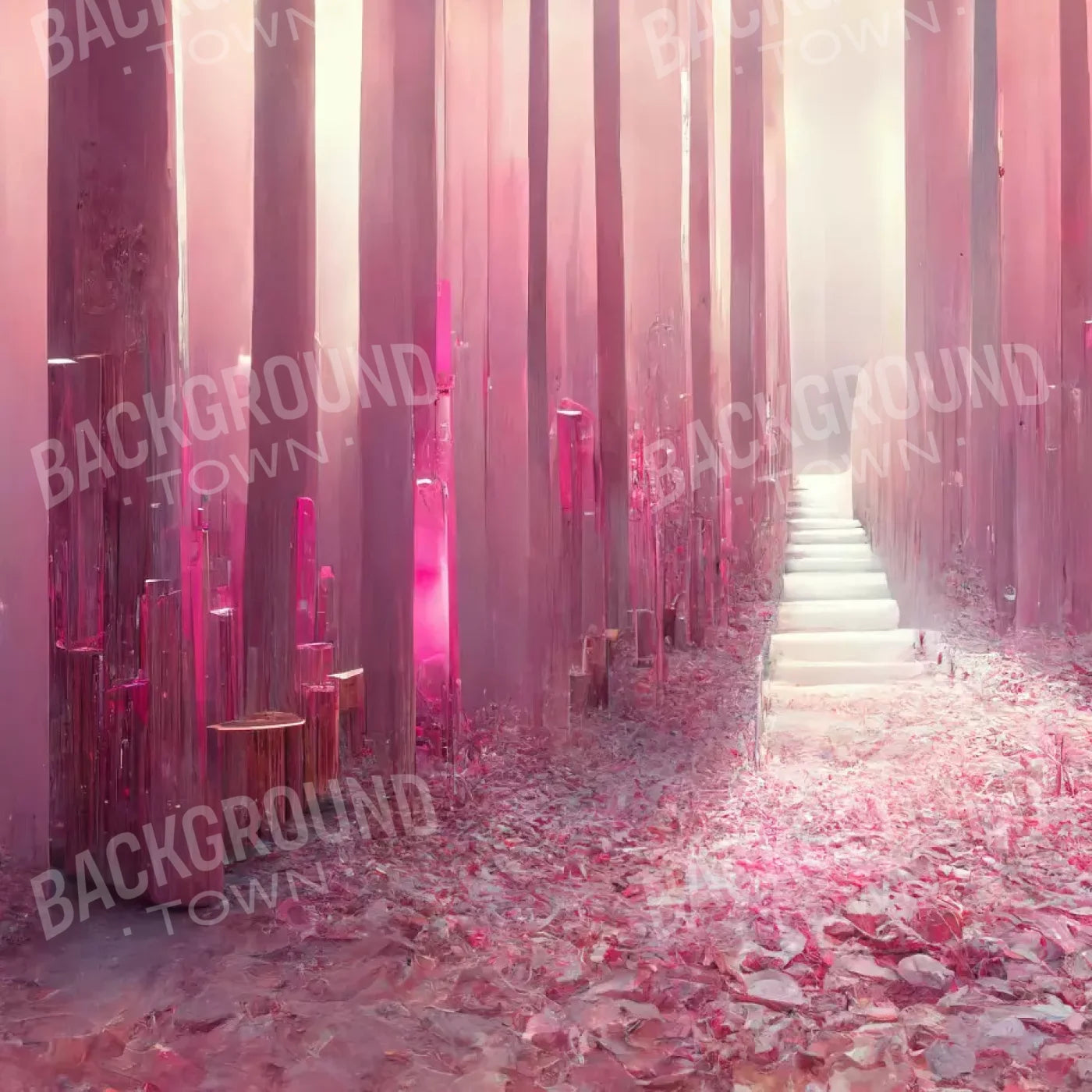 Pink Forest 8’X8’ Fleece (96 X Inch) Backdrop
