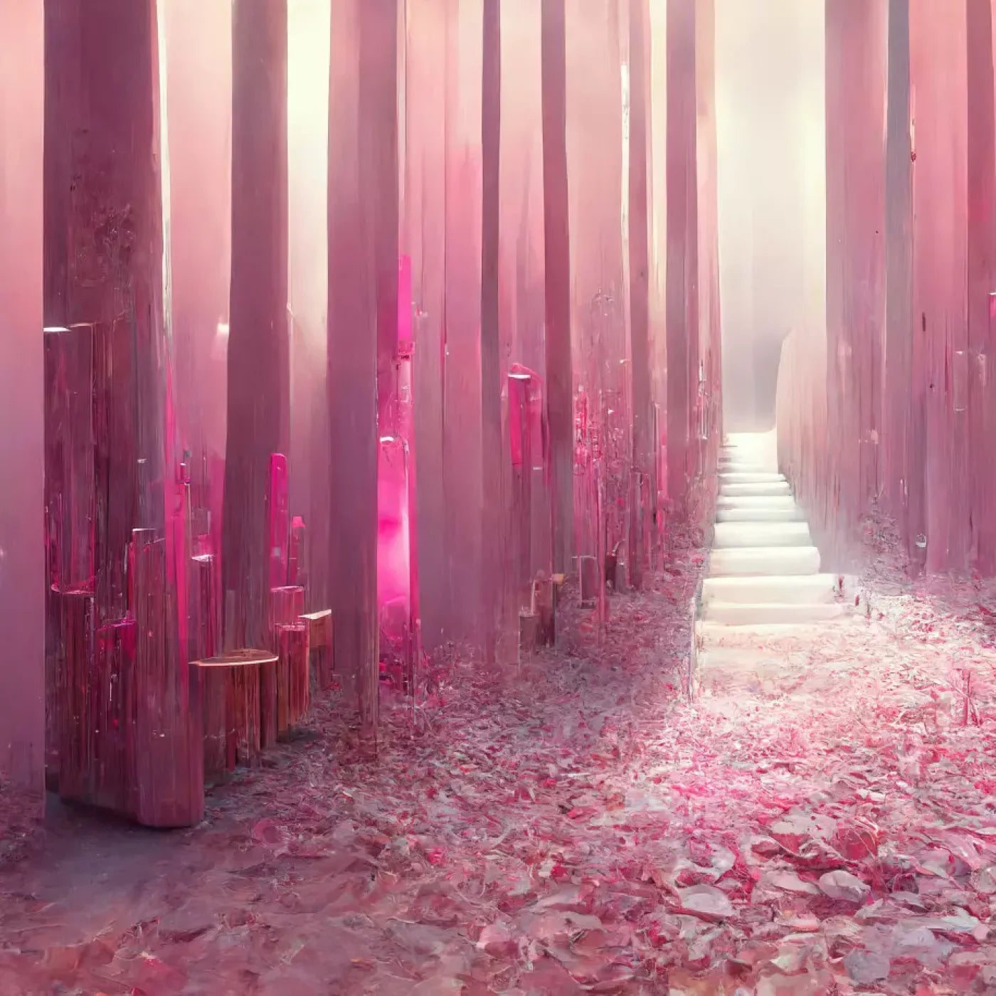 Pink Forest 8’X8’ Fleece (96 X Inch) Backdrop