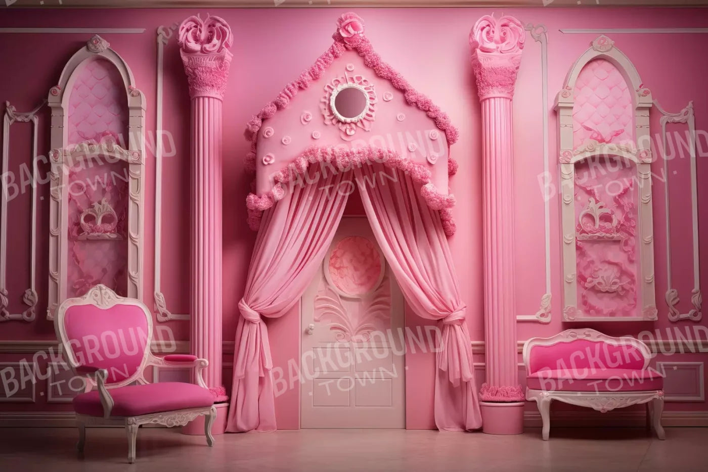 Pink Gabriella Room 12’X8’ Ultracloth (144 X 96 Inch) Backdrop