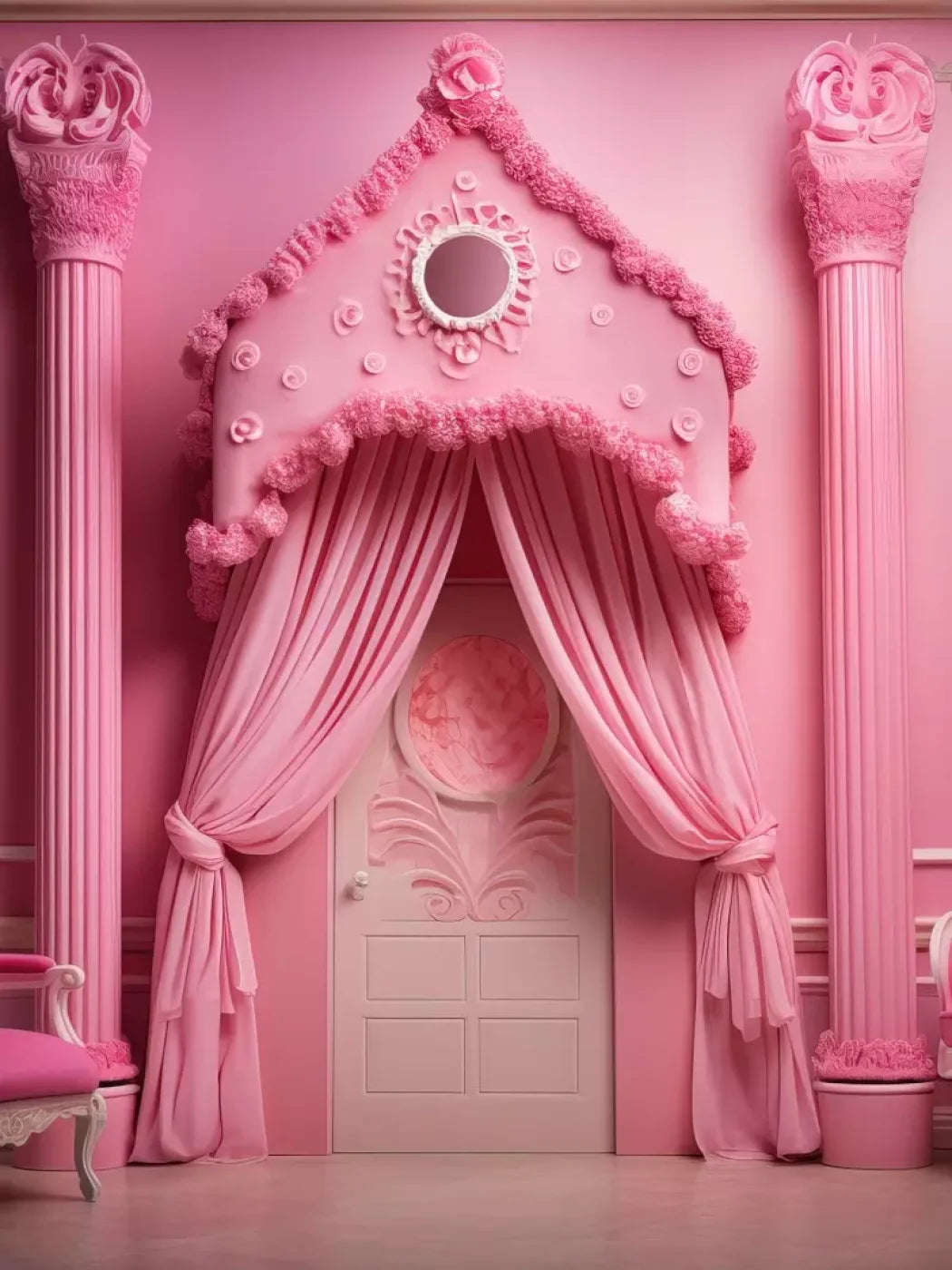 Pink Gabriella Room 5’X6’8 Fleece (60 X 80 Inch) Backdrop