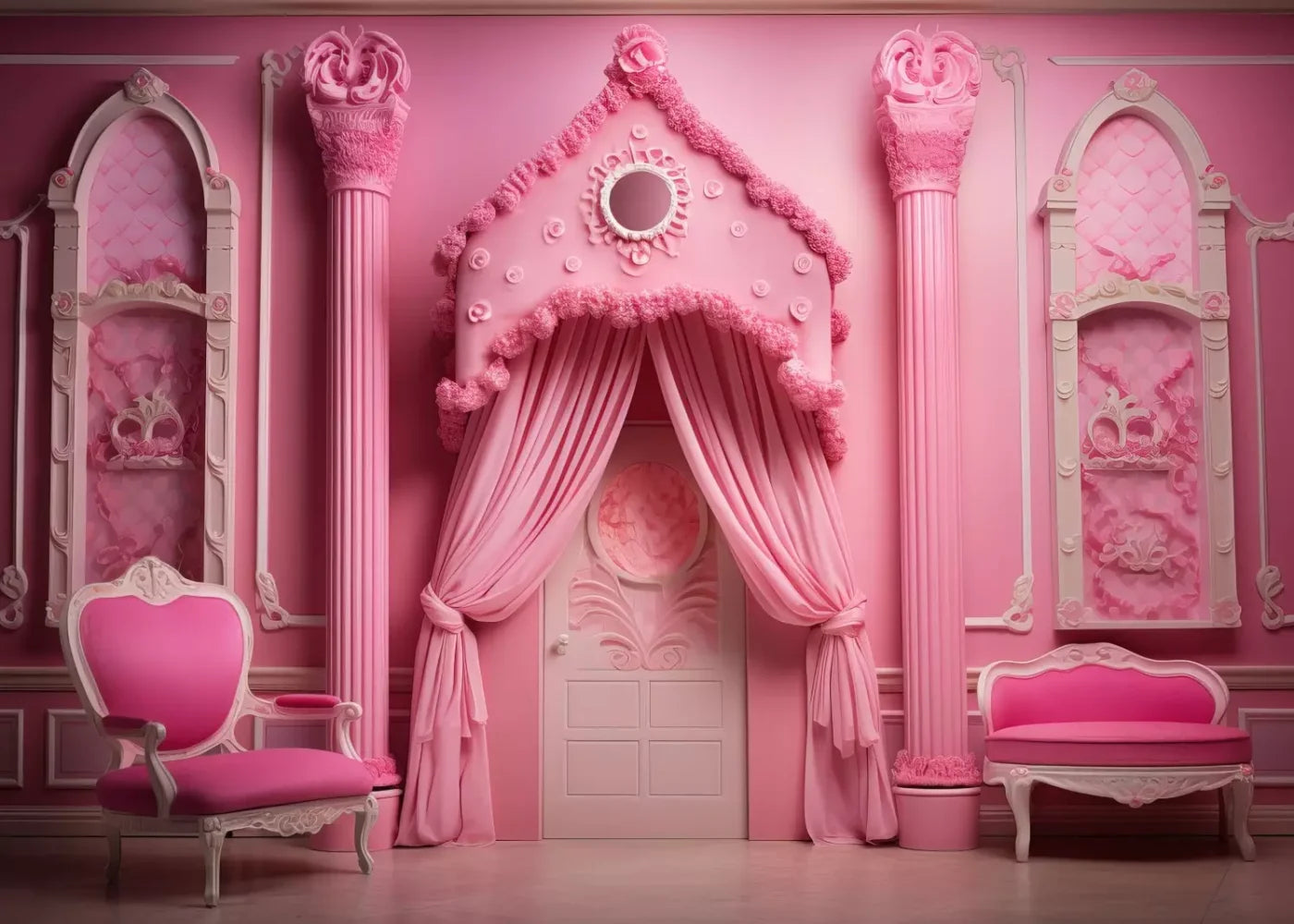 Pink Gabriella Room 7’X5’ Ultracloth (84 X 60 Inch) Backdrop