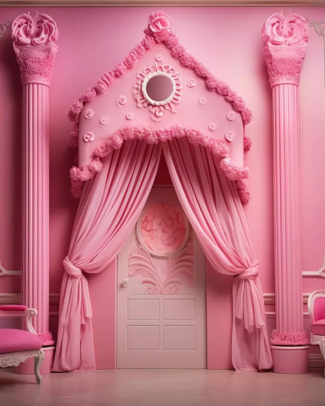 Pink Gabriella Room 8’X10’ Fleece (96 X 120 Inch) Backdrop