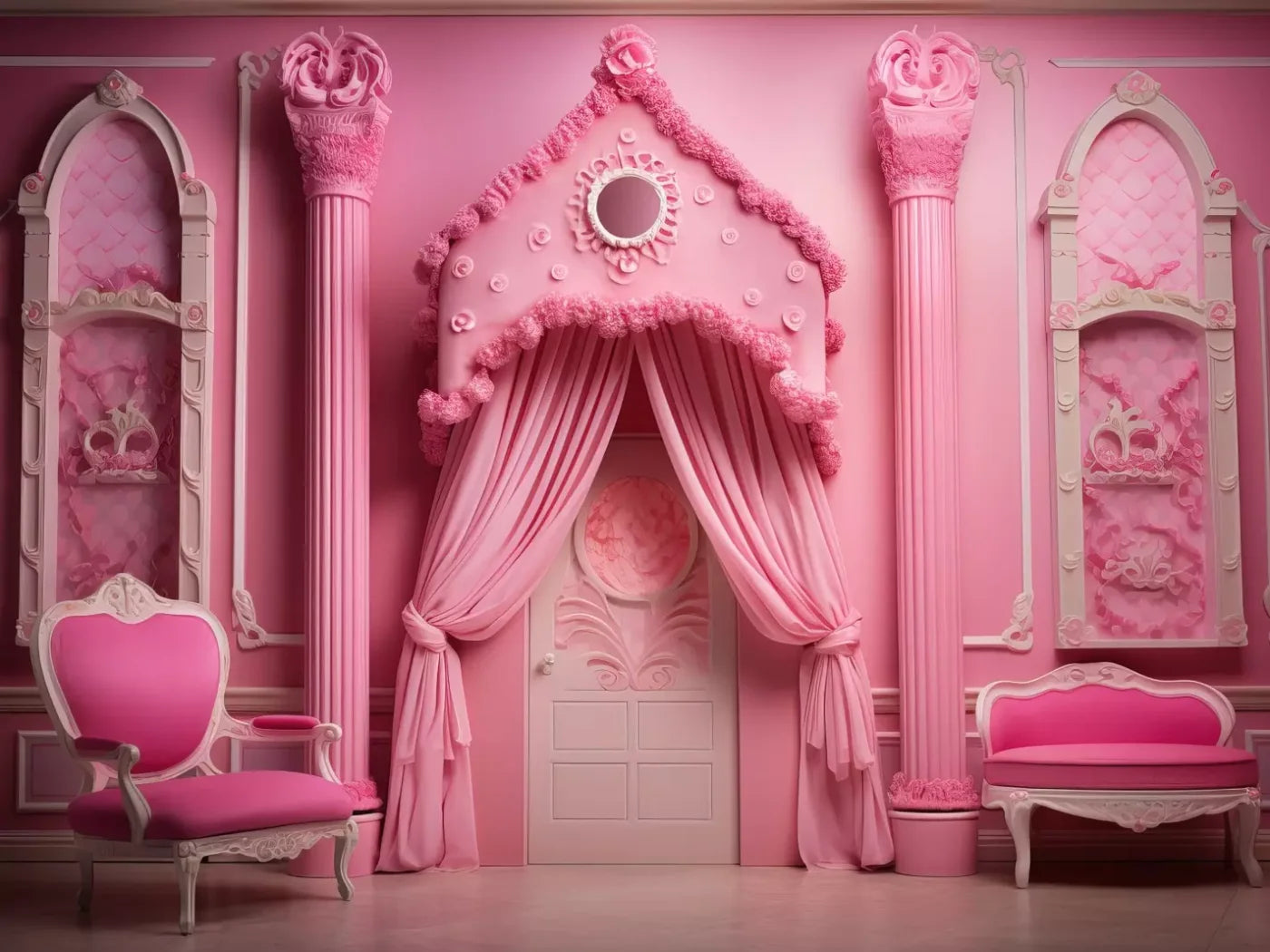 Pink Gabriella Room 8’X6’ Fleece (96 X 72 Inch) Backdrop