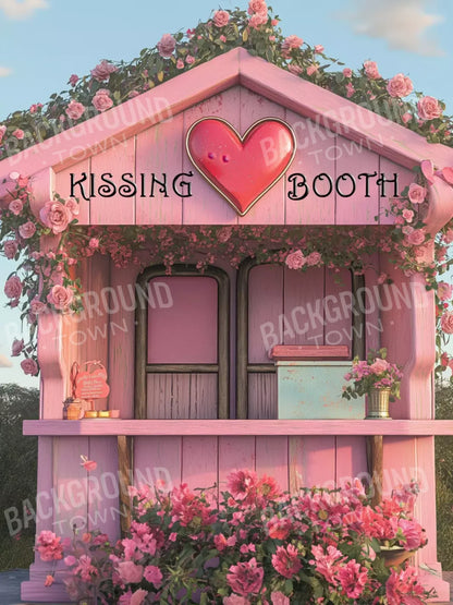 Pink Kissing Booth 6’X8’ Fleece (72 X 96 Inch) Backdrop