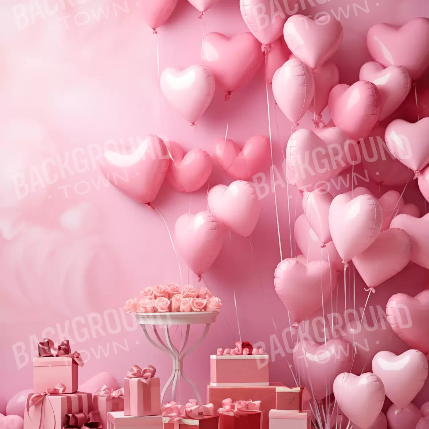 Pink Love Party 10’X10’ Ultracloth (120 X Inch) Backdrop