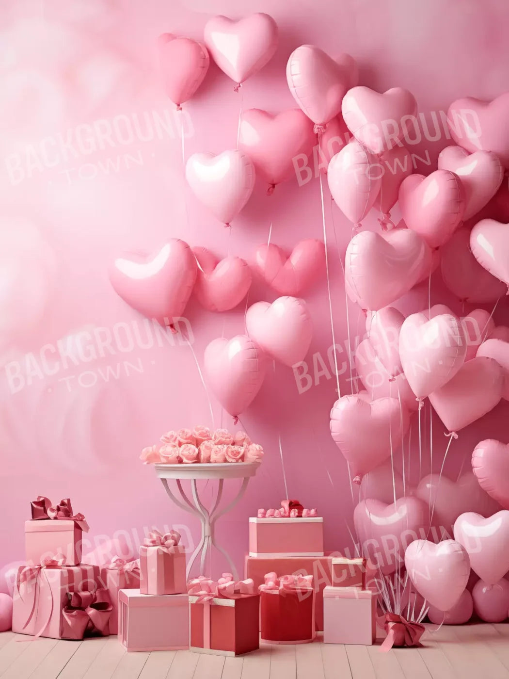 Pink Love Party 5’X6’8 Fleece (60 X 80 Inch) Backdrop