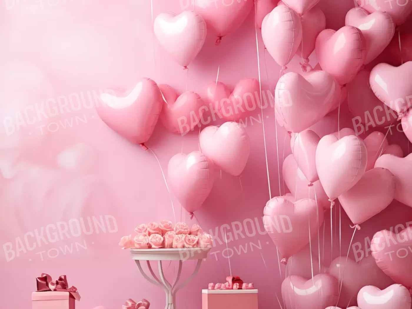 Pink Love Party 6’8X5’ Fleece (80 X 60 Inch) Backdrop