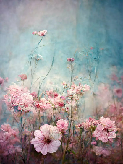 Pink Meadow 8X10 Fleece ( 96 X 120 Inch ) Backdrop